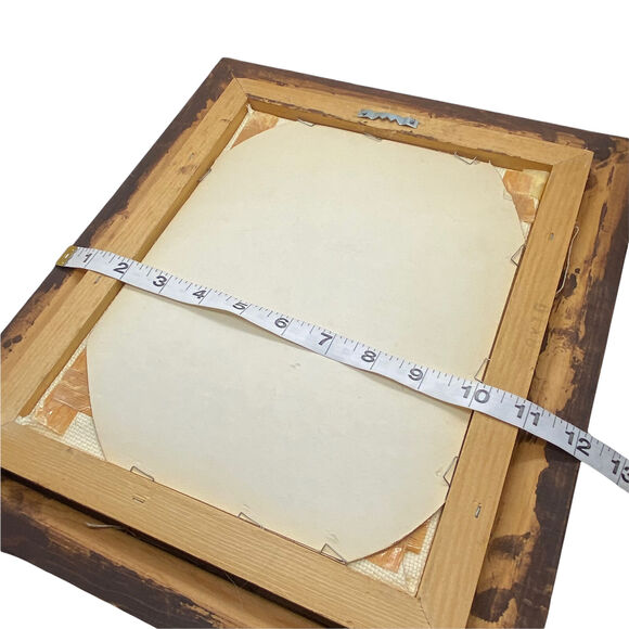 Boy And Dog Cross Stitch Vtg Handmade Multicolor Decorative Art 14"x12" - Picture 11 of 12